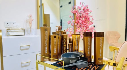 Elegant Brazilian Blowout product display at De Bliss Beauty Lounge, Dubai, دبي, AE.