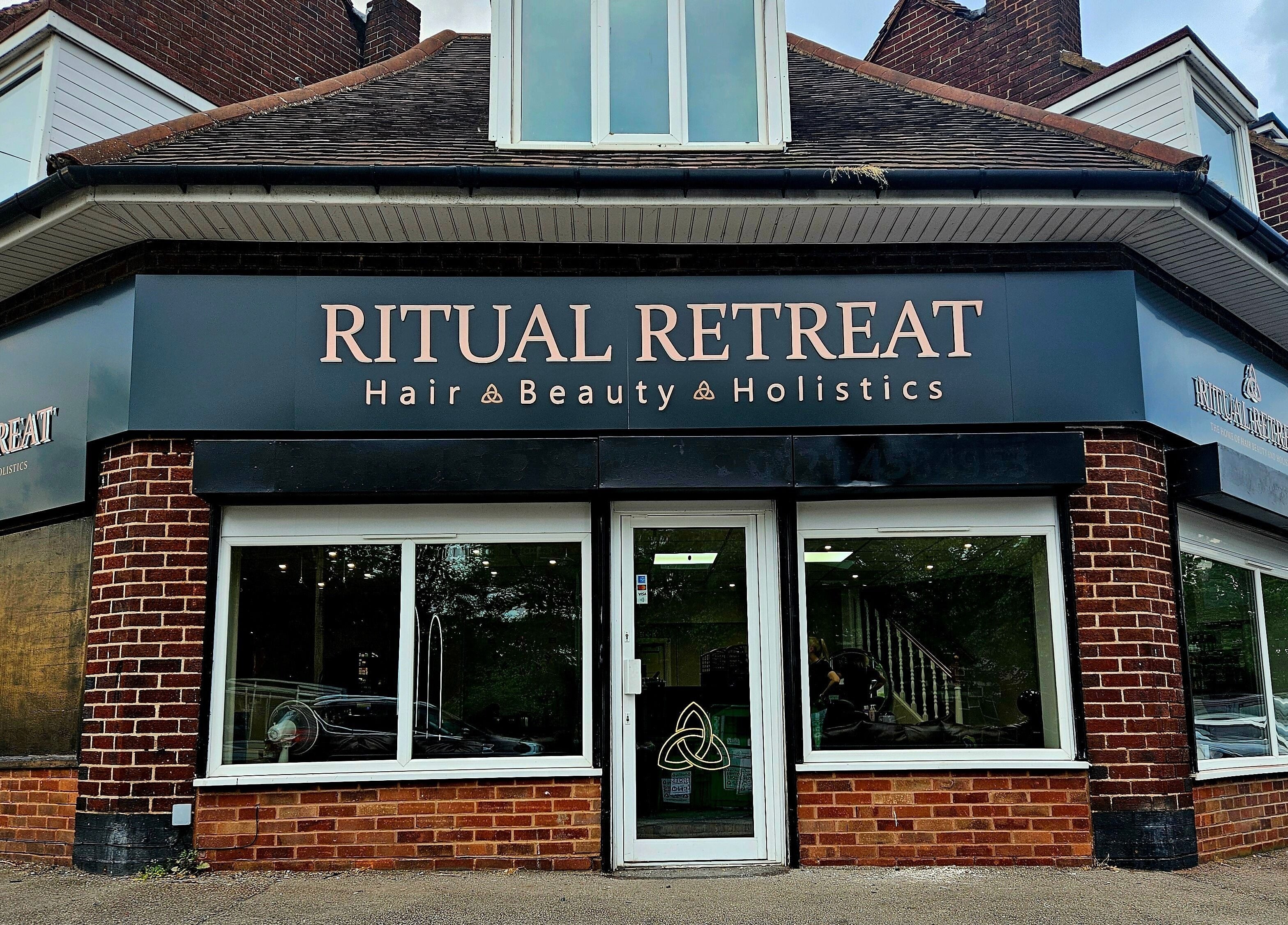Ritual Retreat's stylish facade in Birmingham, England, GB, featuring hair, beauty and holistic services.