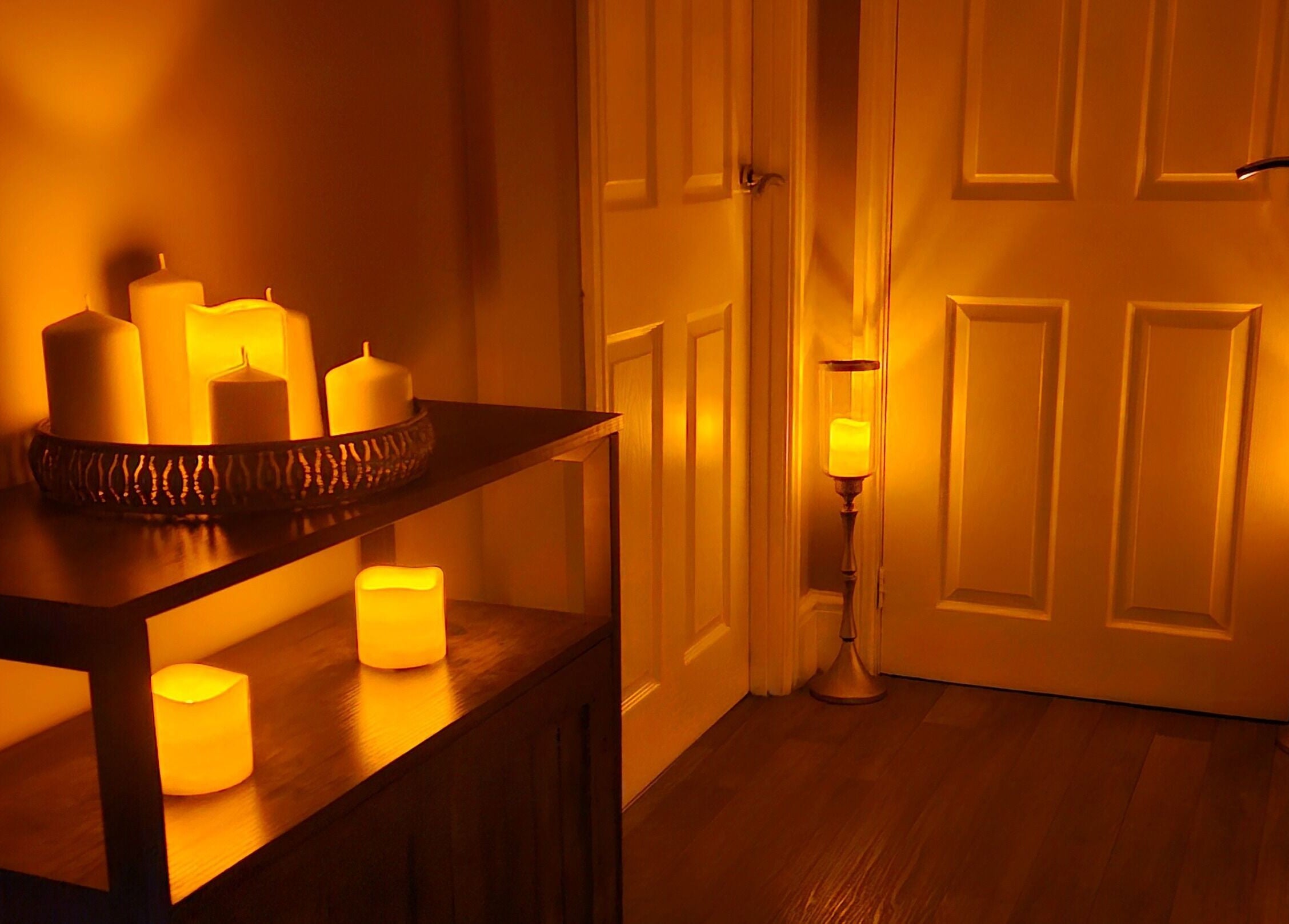 Cozy candlelit room at Ritual Retreat, Birmingham, England, GB, creating a serene ambiance.