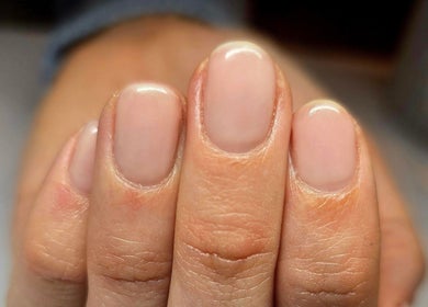 Close-up of well-manicured nails at The Pamper Room in Cheadle, England, GB.