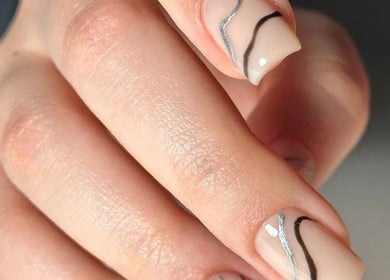 Elegant nail art showcasing intricate designs at ND Beauty Space, Hamilton, Ontario, CA.
