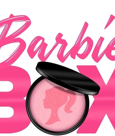 The Barbie Box logo with pink makeup design at Potters Village, Saint John, AG.