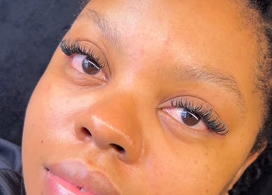 Close-up of a woman's eyes with elegant lashes at Afia Beauty Studio, Randburg, Gauteng, ZA.