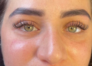 Eye with enhanced lashes at Afia Beauty Studio, Randburg, Gauteng, ZA.
