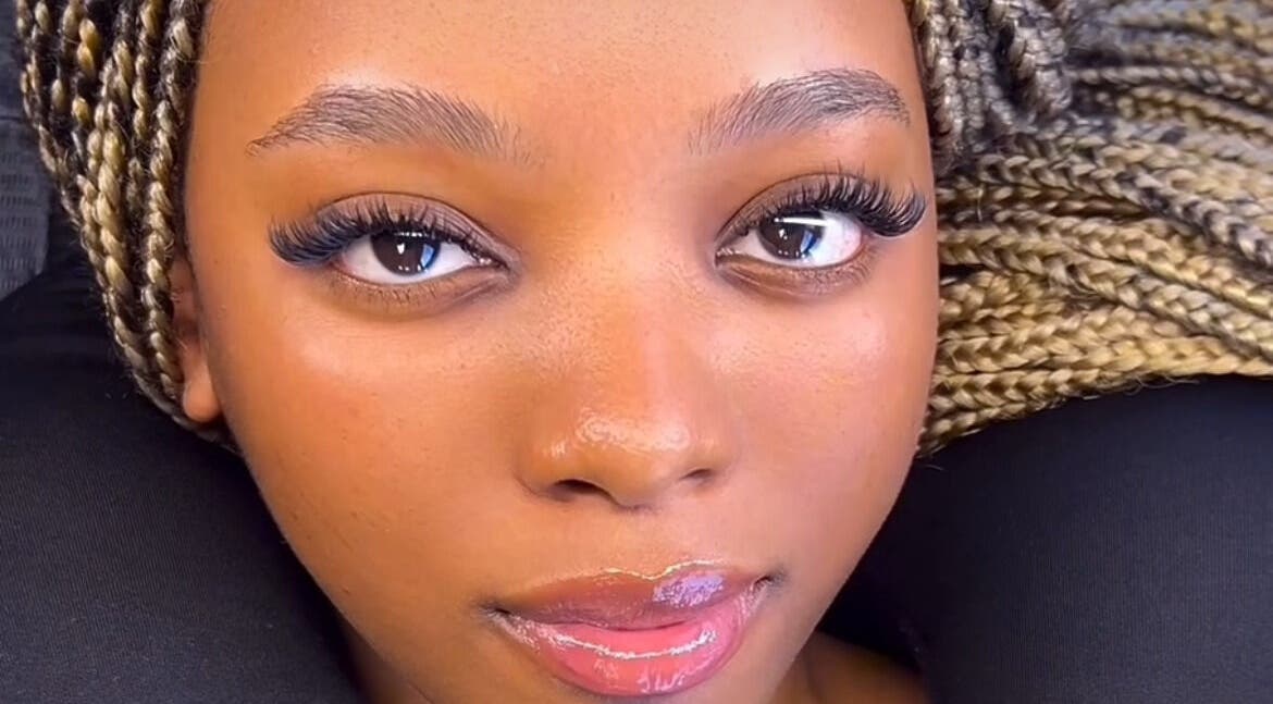 Close-up of a woman with stunning lashes at Afia Beauty Studio, Randburg, Gauteng, ZA.