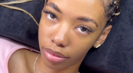 Close-up of eyelash extensions at Afia Beauty Studio, Randburg, Gauteng, ZA.