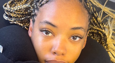 Close-up of eyelash extensions at Afia Beauty Studio, Randburg, Gauteng, ZA.