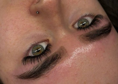Close-up of enhanced lashes at On The Lash, Londonderry, Northern Ireland, GB.