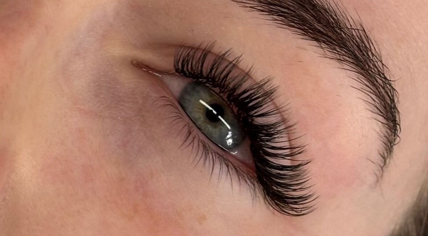 Close-up of elegant eyelash extension at On The Lash, Londonderry, Northern Ireland, GB.