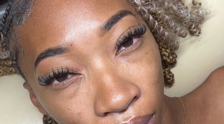 Close-up of eyelash extensions at The Hotspot, Longdenville, Chaguanas, TT, showcasing beauty enhancements.