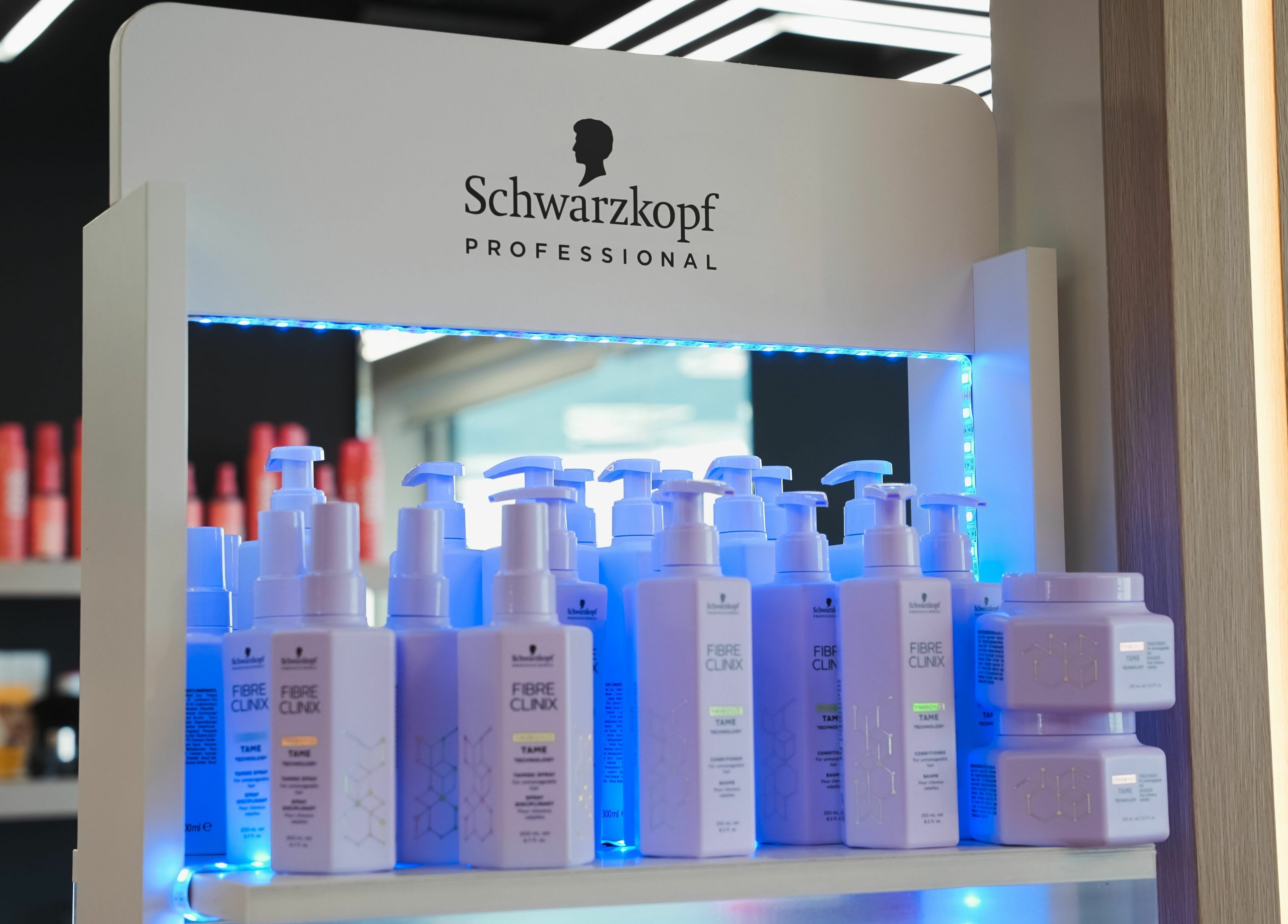 Elegant product display at Picasso Touch Salon For Gents, Abu Dhabi, AE. Showcasing high-end grooming essentials.