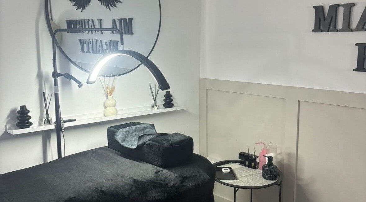 Modern treatment room at Mia Lauren Beauty, Birkenhead, England, GB, with sleek decor and relaxing ambiance.