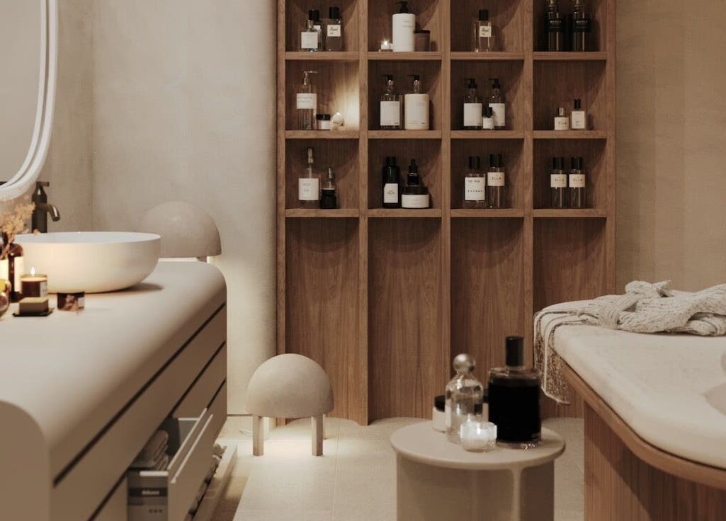 Relaxing treatment room at Calma Massage & Spa in Al-seef, Bahrain, BH with soothing decor and essential oils.