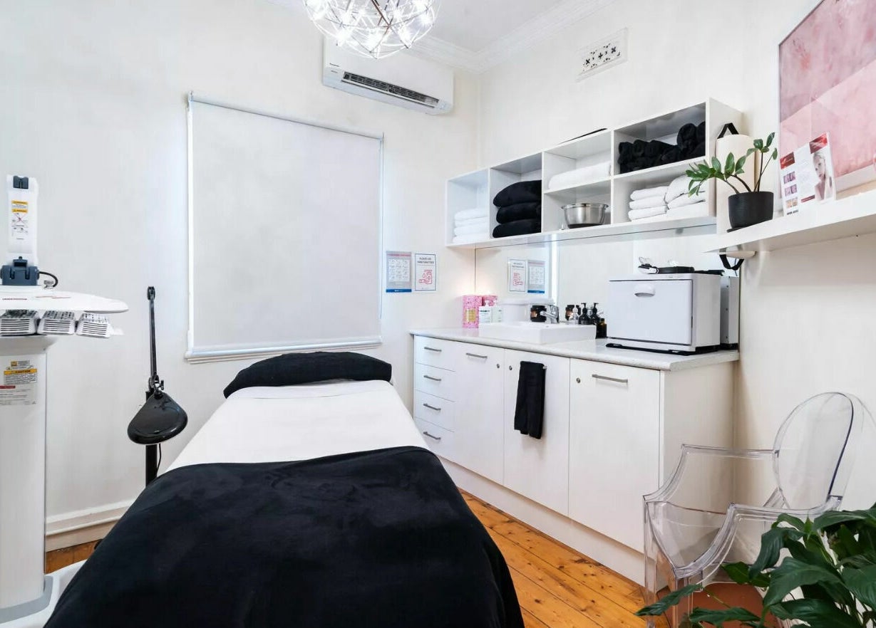 Elegant treatment room at Universal Advanced Skin and Body Clinic, Melbourne, Victoria, AU with modern decor.