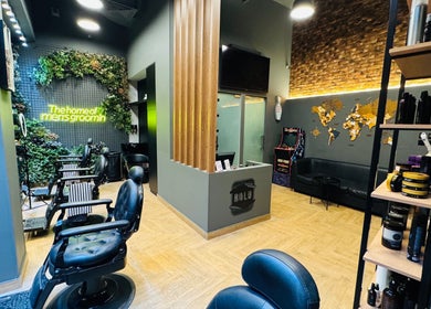 Inside BOLD Men’s Salon, Dubai, Dubai, AE, featuring luxury barber chairs and stylish decor.