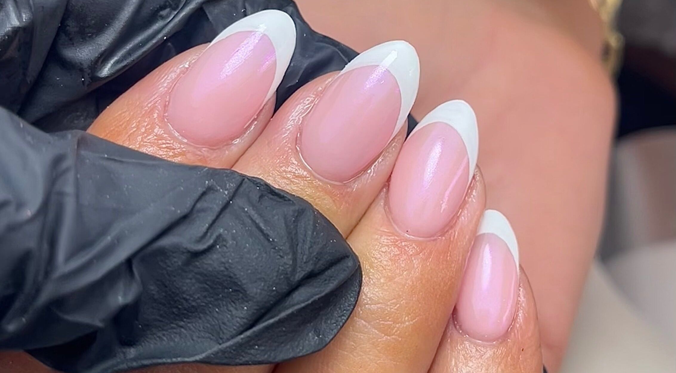 French manicure nails at Angel Beauty by Laura, Ruddington, England, GB. Perfectly polished and stylish.