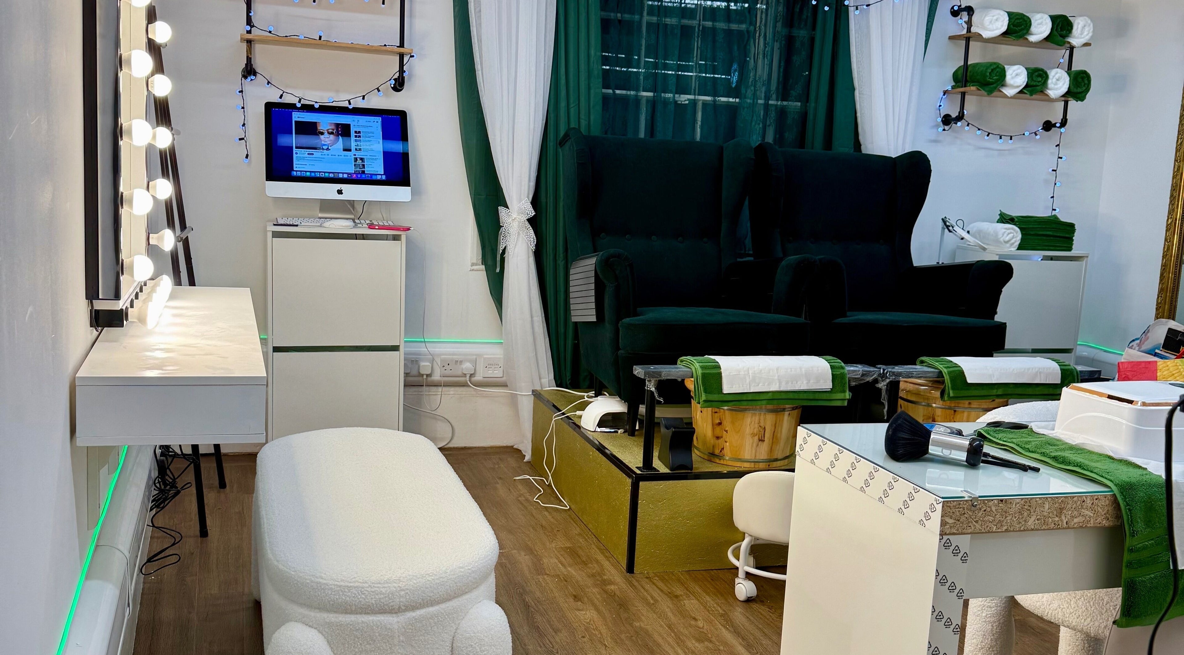 Relaxing interior of Spa by BONITA in Guildford, England, GB, featuring cozy seating and elegant decor.