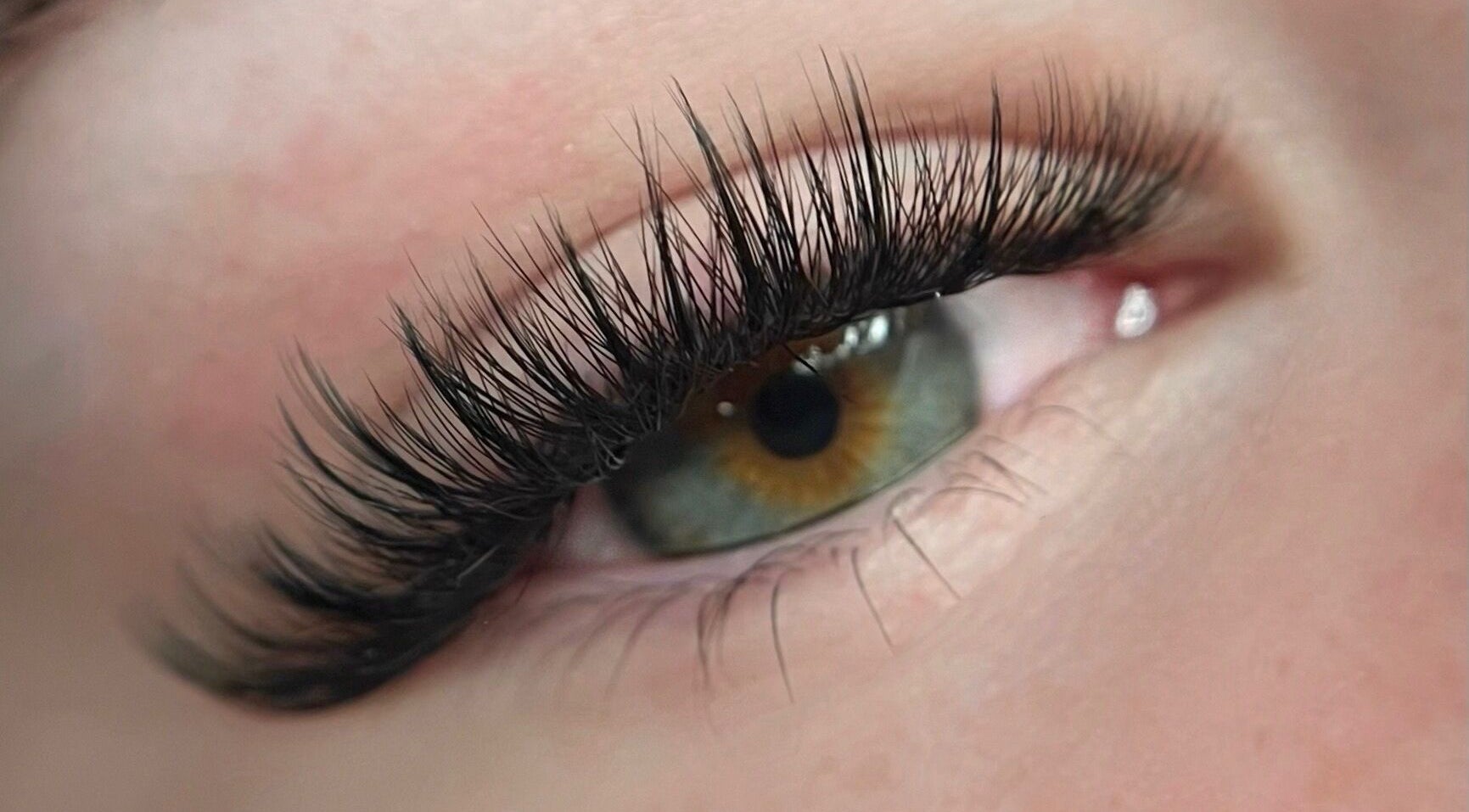 Close-up of lush eyelashes at Lash Love Lane, Melbourne, Victoria, AU.