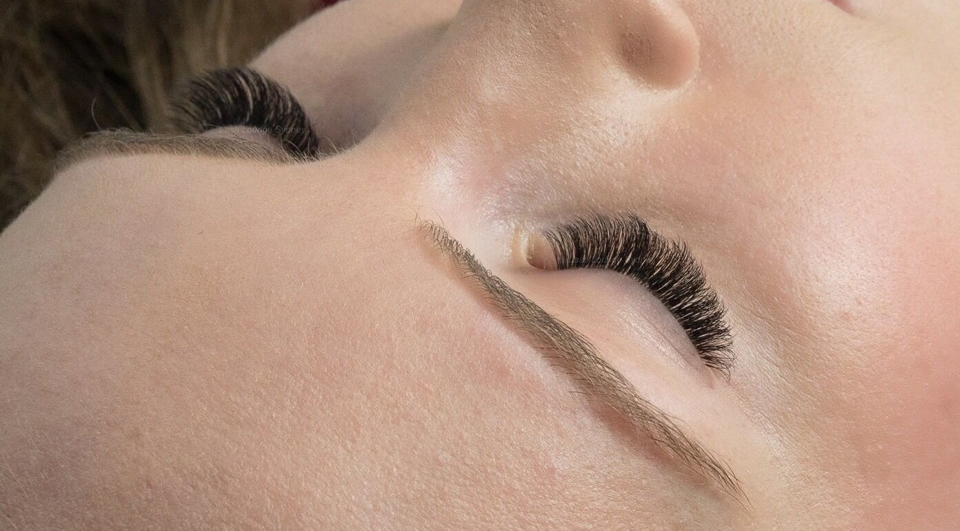 Close-up of eyelash extensions at Samantha Jayne Lash Atelier, Camperdown, New South Wales, AU.
