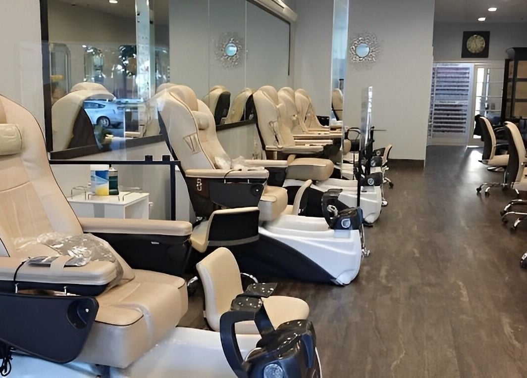 Elegant pedicure chairs at T Nail Salon in Santa Clara, California, US designed for ultimate relaxation.
