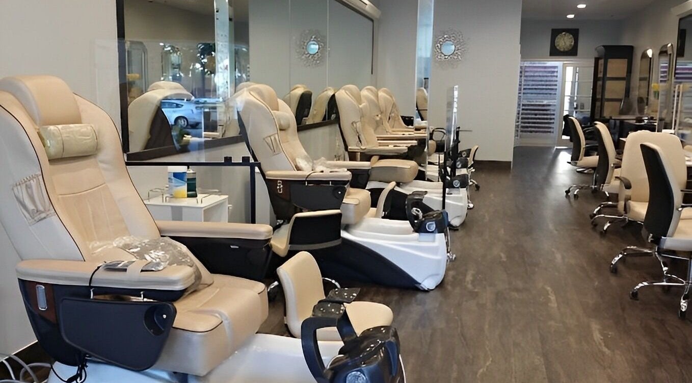 Elegant pedicure chairs at T Nail Salon in Santa Clara, California, US designed for ultimate relaxation.