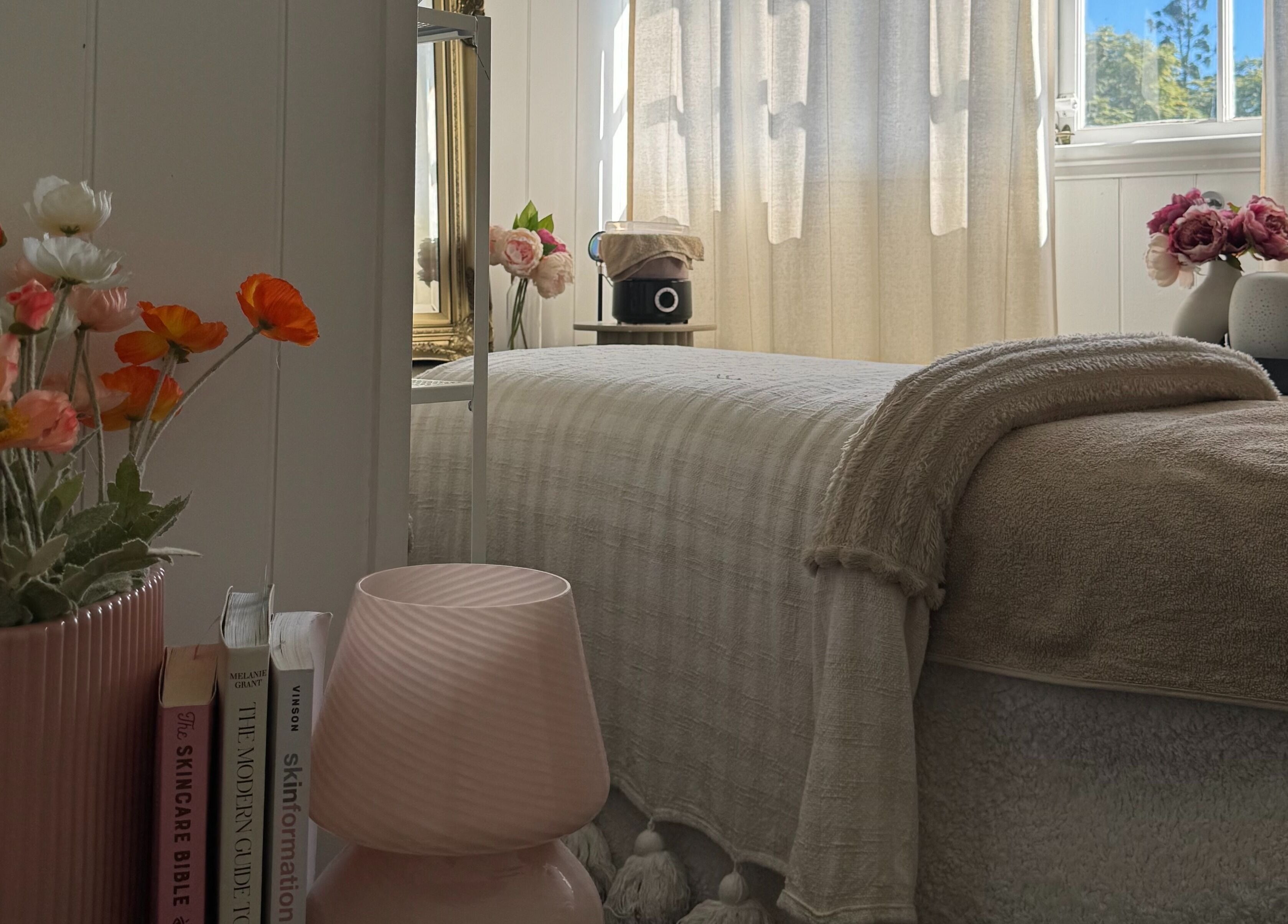 Relaxing treatment room at Babotanics Boutique in Paddington, Queensland, AU with elegant decor and soft lighting.