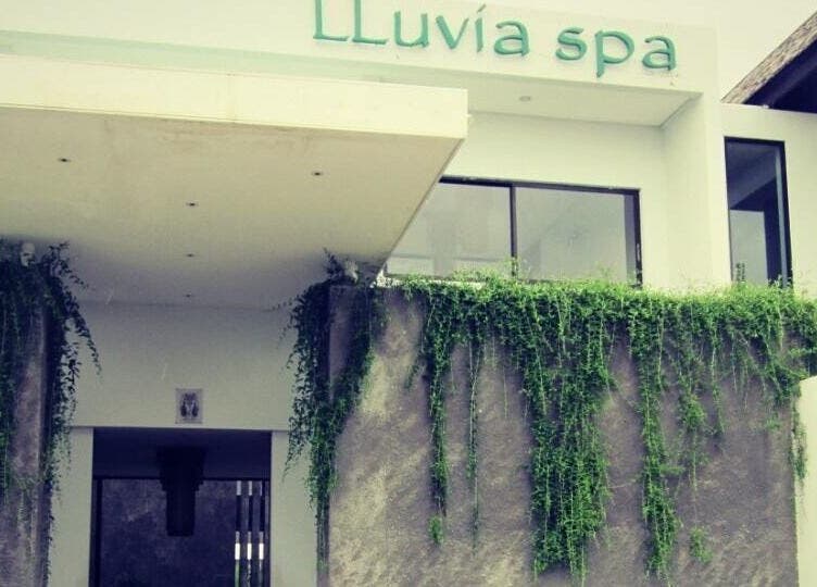 Front view of LLuvia Spa Bali with lush greenery in Bali, Bali, ID.
