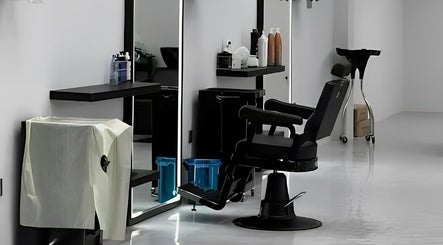 Modern barber chair at The Protocol Barbershop, Riyadh, Riyadh Province, SA.