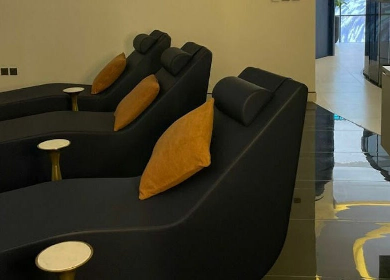 Luxurious lounge chairs at نورسين سبا - الملك فيصل, Distract, Riyadh Province, SA for ultimate relaxation.
