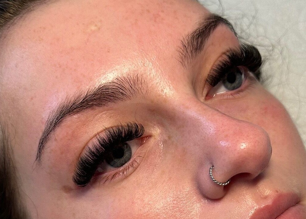 Close-up of styled lashes at G Louise Lashes & Brows, Stockton-on-Tees, England, GB.