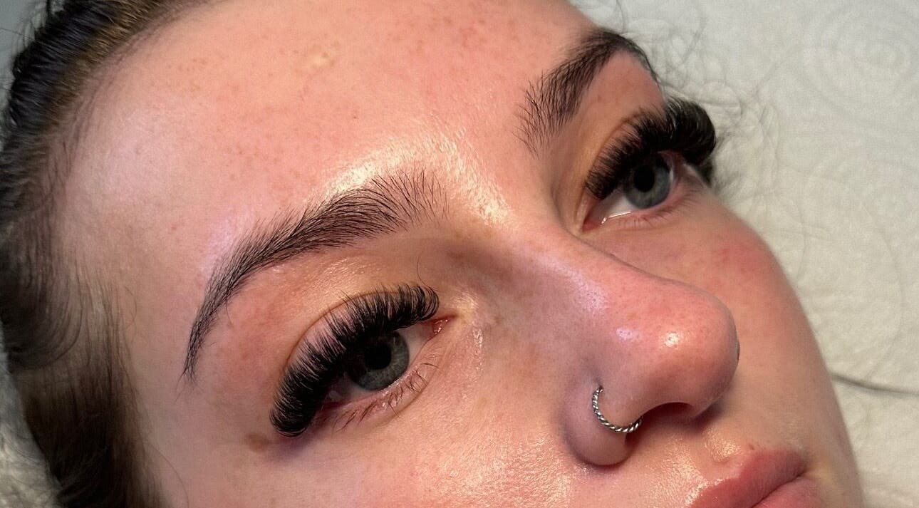 Close-up of styled lashes at G Louise Lashes & Brows, Stockton-on-Tees, England, GB.