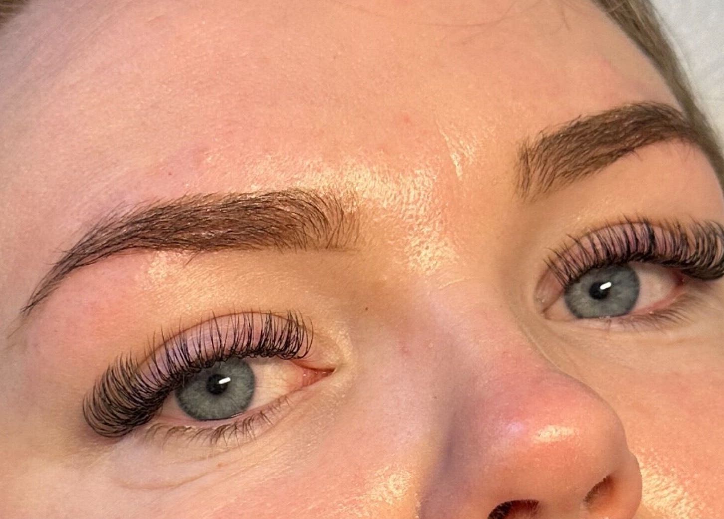 Close-up of eyelash extensions at G Louise Lashes & Brows, Stockton-on-Tees, England, GB.