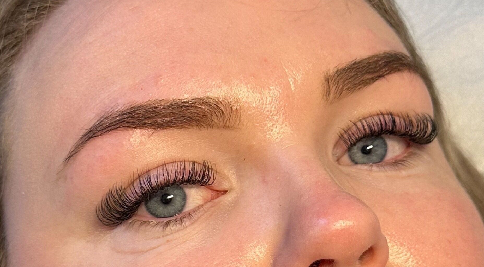 Close-up of eyelash extensions at G Louise Lashes & Brows, Stockton-on-Tees, England, GB.