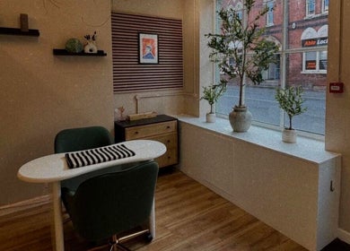 Chic interior of The Olive Room Hereford, Hereford, England, GB, featuring a stylish manicure station.
