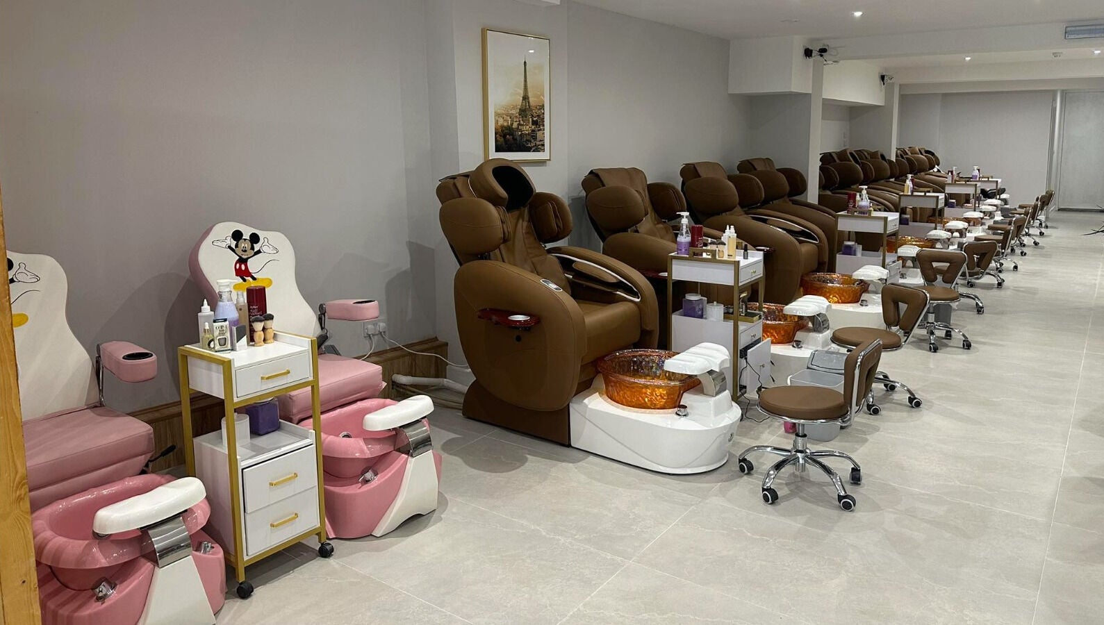 Relaxing pedicure chairs at Ambiance Nails & Spa, Naas, County Kildare, IE, offering a serene spa experience.