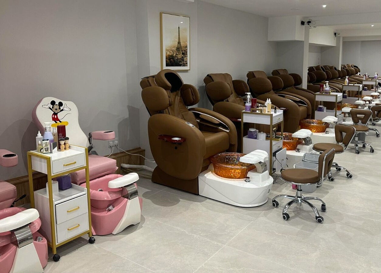 Relaxing pedicure chairs at Ambiance Nails & Spa, Naas, County Kildare, IE, offering a serene spa experience.