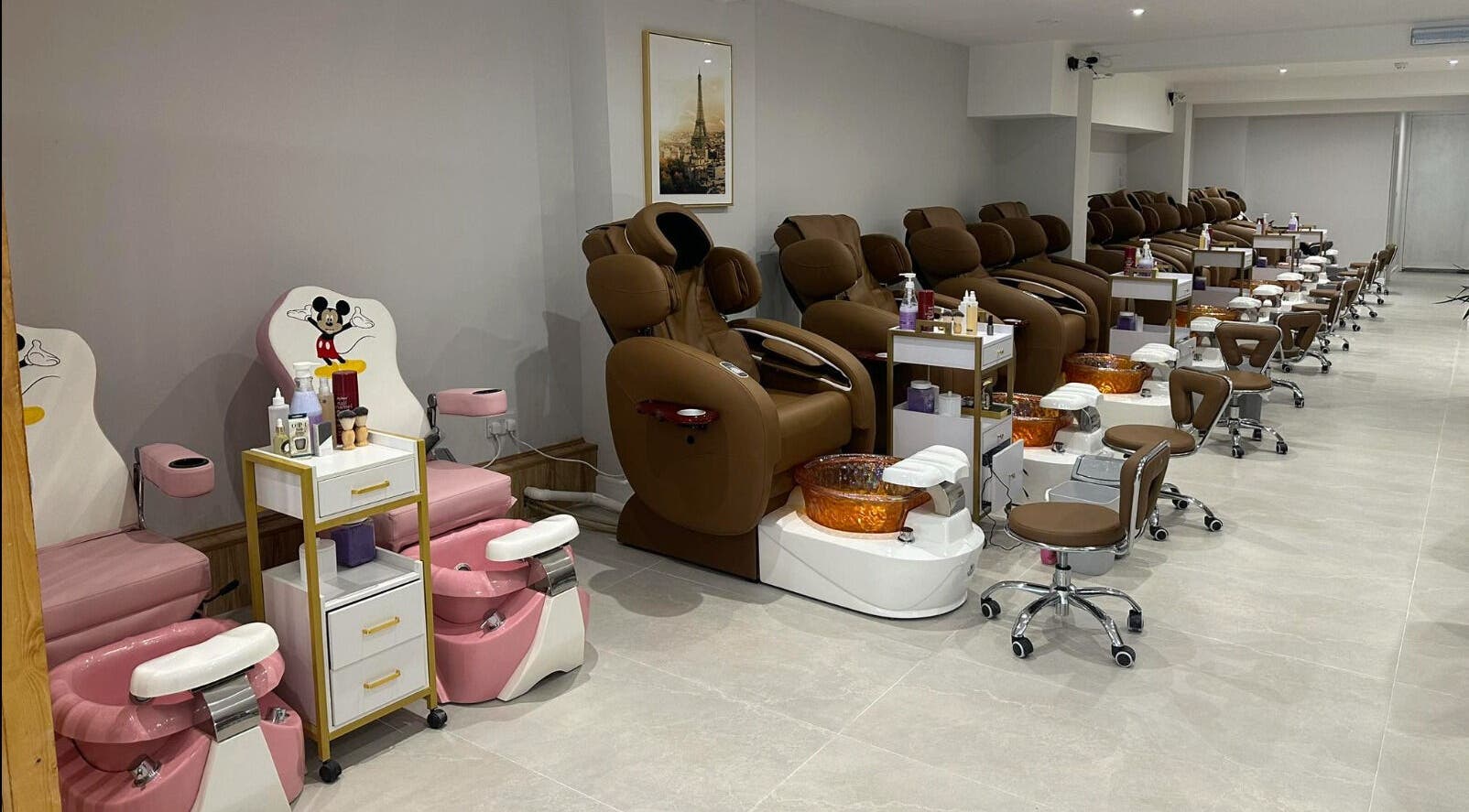 Relaxing pedicure chairs at Ambiance Nails & Spa, Naas, County Kildare, IE, offering a serene spa experience.