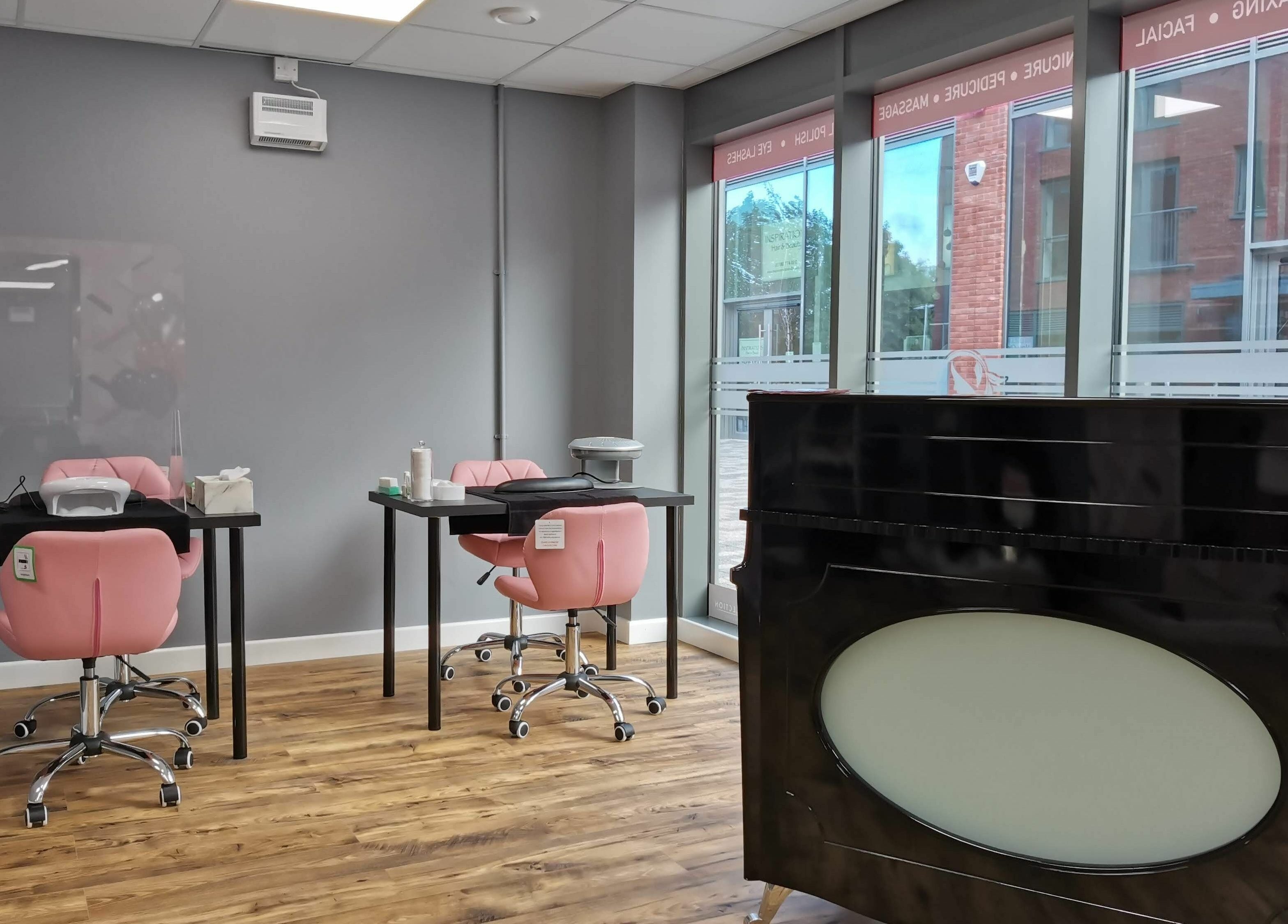 Spacious nail treatment area at Glowfinity - Wokingham, offering a relaxing experience in Wokingham, GB.