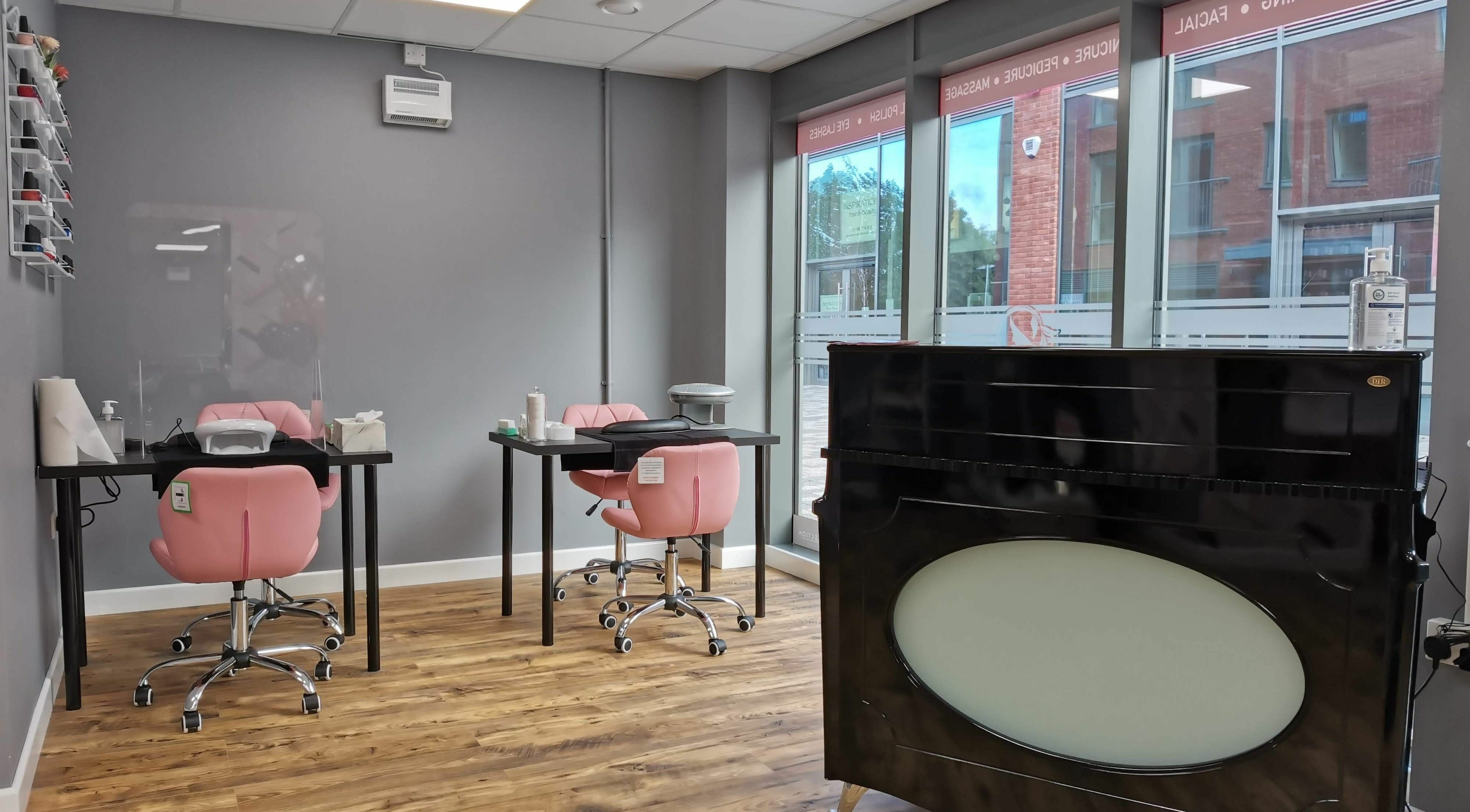 Spacious nail treatment area at Glowfinity - Wokingham, offering a relaxing experience in Wokingham, GB.