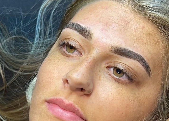 Close-up of well-groomed brows at The Glow Hub UK - London, Welling, England, GB.