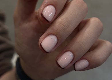 Stylish French manicure at Beauty Muse (BLEND) in Skewen, Wales, GB showcasing sleek elegance.