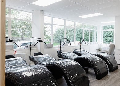 Relaxing spa beds at Laura Bell Salon, Falmouth, England, GB, offering top wellness treatments.
