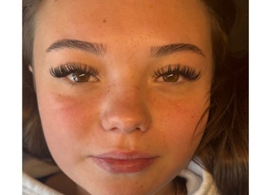 Close-up of lush eyelash extensions at Kays Beauty & Aesthetics, Stoke-on-Trent, England, GB.