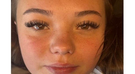 Close-up of lush eyelash extensions at Kays Beauty & Aesthetics, Stoke-on-Trent, England, GB.