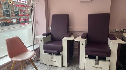 Comfortable seating at Lilybelle Beauty and Nails in Market Harborough, England, GB.