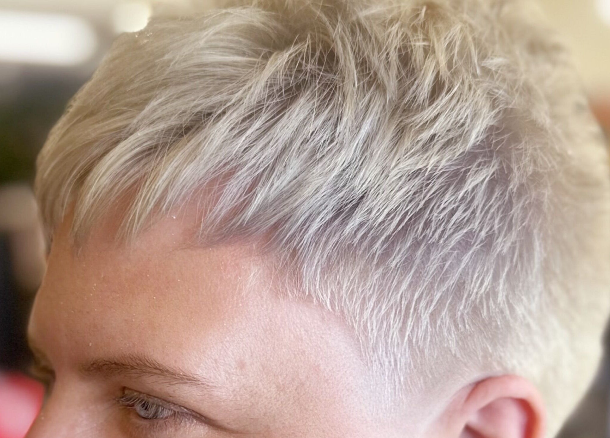 Close-up of a chic short haircut at Barbers On The Green Havant, Havant, England, GB.