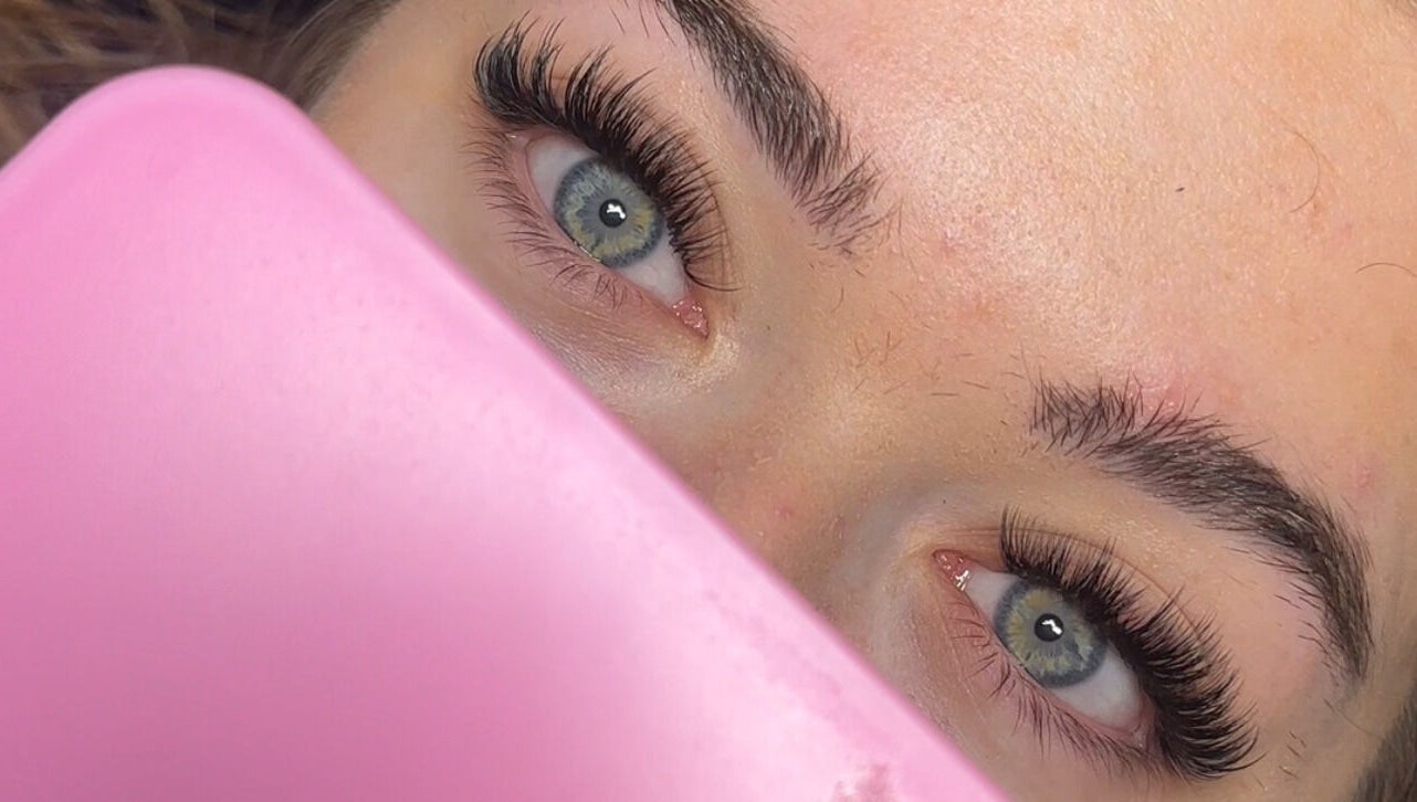 Close-up of expertly applied lashes at The Lashh Line, Edgbaston, Birmingham, England, GB.