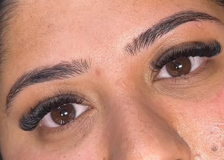 Close-up of eyelash extension at The Lashh Line, Edgbaston, Birmingham, England, GB for a refined look.