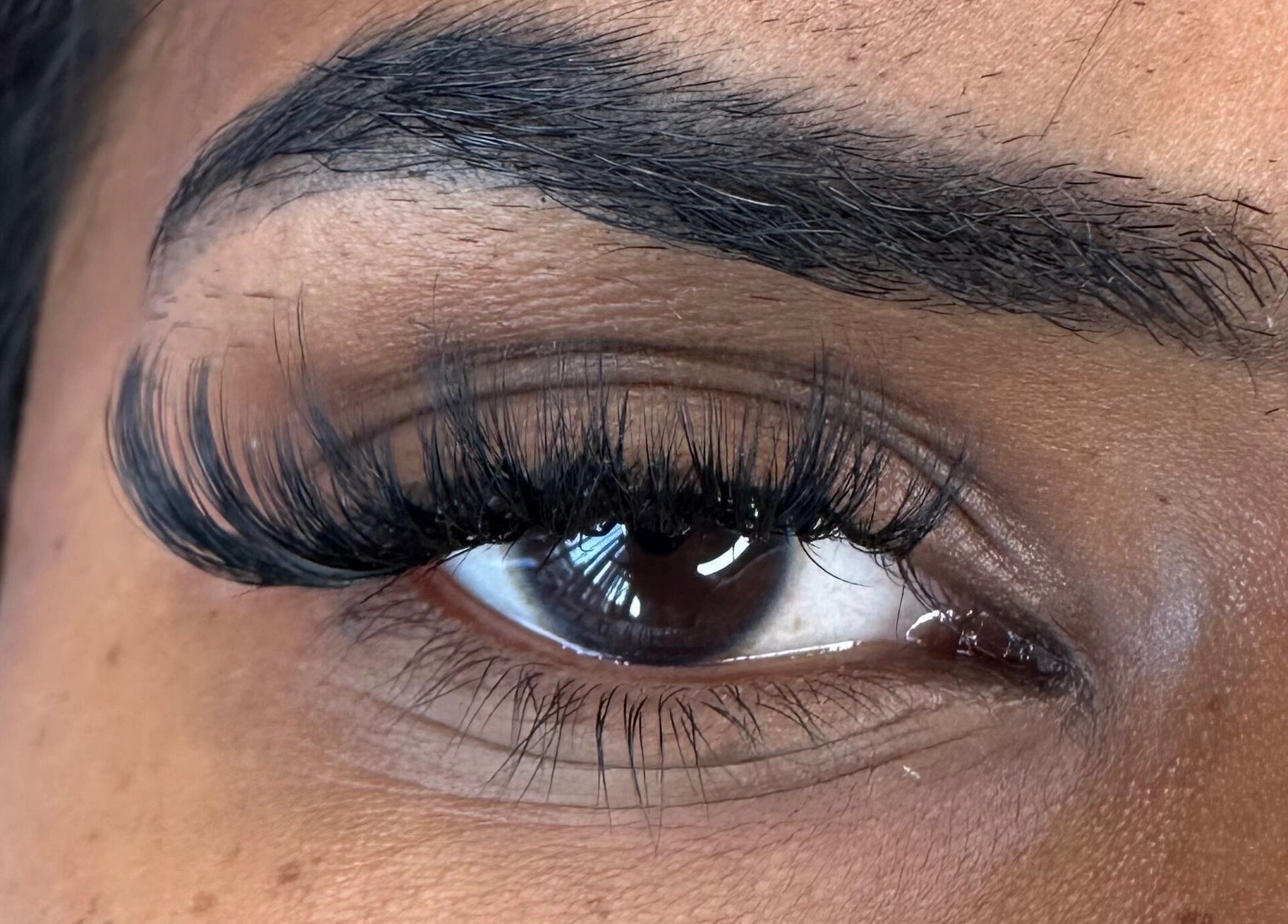 Close-up of elegant eyelash extensions at The Lashh Line, Edgbaston, Birmingham, England, GB.