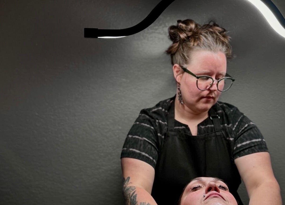 Relaxing facial treatment at Emily Beck Esthetics at The Upper Cut in Bryan, Ohio, US.